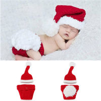 Newborn Baby Toddler Crochet Christmas Costume Hat &amp; Diaper Soft Baby Photography Prop Hat Cute Outfit Hot Selling