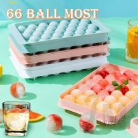 【Ready Stock】 卍 C14 66 Grid Big Ice Mold Ice Cube maker 3D Round Tray with cover Diamond Style Ice Mold Refrigerator Spherical DIY Moulds Ice Ball Maker Kitchen Tools