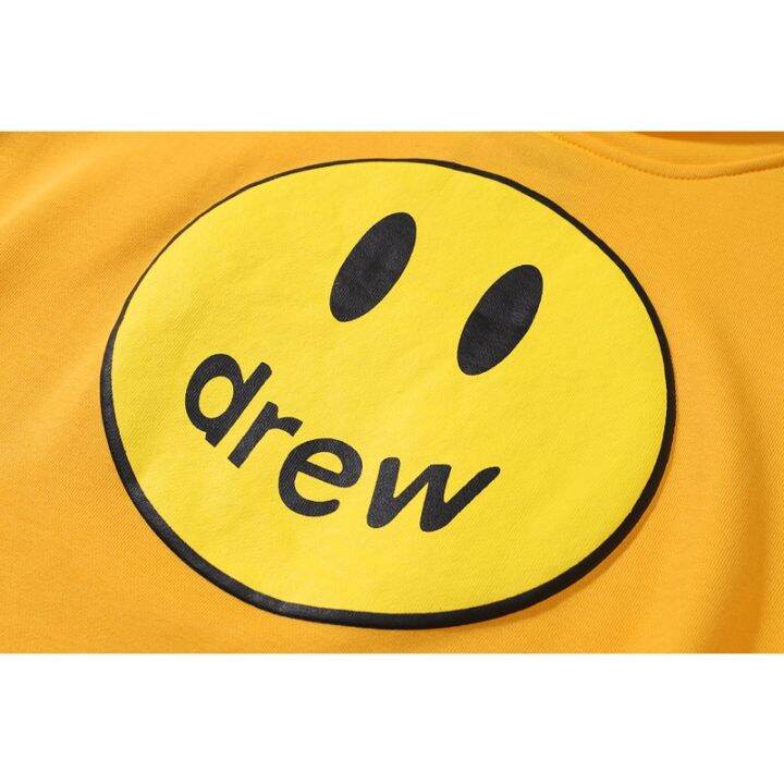 drew-house-เสื้อสเวตเตอร์สําหรับผู้ชายผู้หญิงแขนยาวมีฮู้ดพิมพ์ลาย-drew-justin-bieber-the-same-same-street-สไตล์เกาหลี