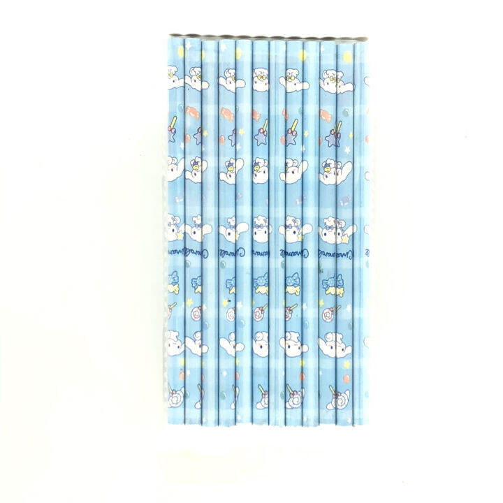 12pcs-set-sanrio-hb-pencil-kuromi-cinnamoroll-melody-pompompurin-student-stationery