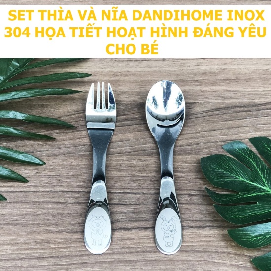 Bộ dao thìa nĩa tập ăn cho bé dandihome inox 304 cao cấp - có các lựa chọn - ảnh sản phẩm 3