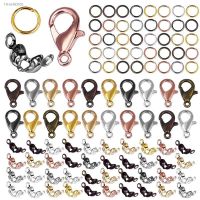 ♘✙∏ 100pcs/Lot Lobster Clasp Set Open Jump Rings Crimp End Buckles DIY Jewelry Sewing Supplies DIY Bracelet Necklace Accessories Kit