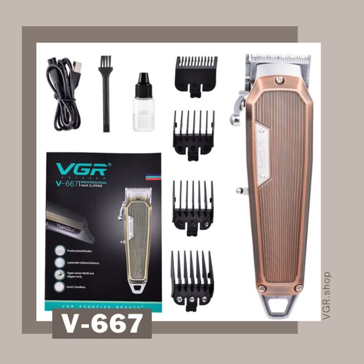 ปัตตาเลี่ยนตัดผมแบบไร้สาย-vgr-รุ่น-v-667-ดีไซน์เรียบหรู-คลาสสิค-สินค้าพร้อมส่ง