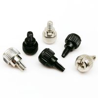 10pc Black Silver Carbon Steel Phillips Head 6 -32x5mm 6 -32x6mm PC Computer Case Cover Hand Tighten Thumbscrew Thumb Bolt Screw