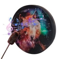 □℗♧ Wolf Totem Sjamaan Drum Heilige Wolf Totem Drum Heilige Keltische Drum Siberische Drum Met Drum Stick Geluid Healing Volwassen Drum