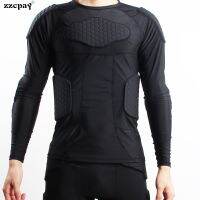 ✠ Men 39;s Sports Kneepad Elbow Shock Guard Soccer Basketball Protective Gear Chest Rib Guards Collision Avoidance Trousers Shirt Set