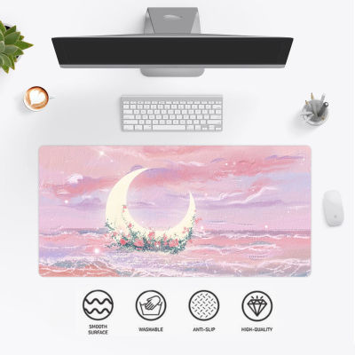 90x40cm Large Drop Shipping Cute Mouse Pad Gamer DeskMat Large XXL Computer Gaming Peripheral Accessories Pink Nebula MousePad for Csgo Moon