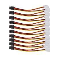 10ชิ้น Molex (4ขา) ถึง PCI-E (6ขา) ตัวแปลงไฟฟ้าตัวเชื่อมอะแดปเตอร์