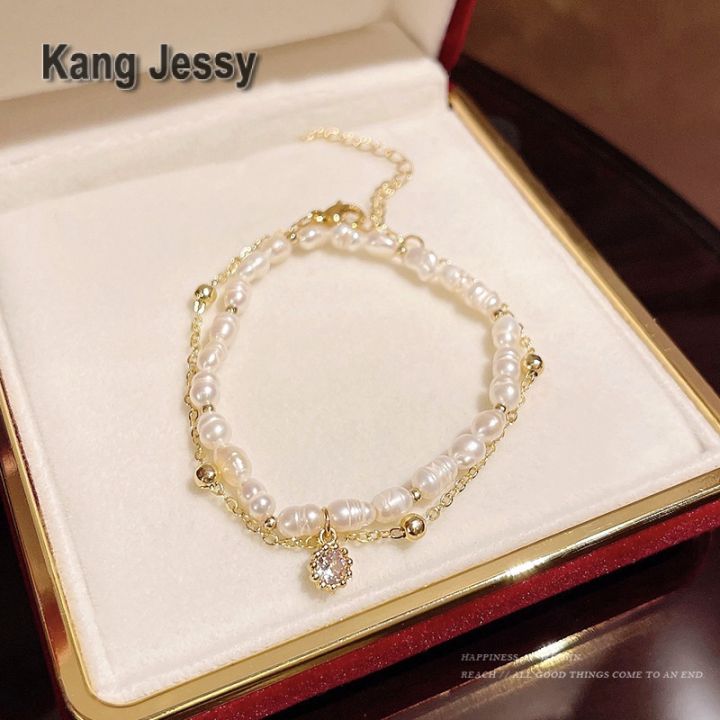 kang-jessy-สร้อยข้อมือไข่มุกซ้อนกันสองชั้นสำหรับผู้หญิงสร้อยข้อมือหรูหราเบาๆแฟชั่นเฉพาะกลุ่มที่นิยมในโลกออนไลน์เครื่องประดับมือสไตล์เย็น