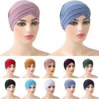 【YF】 Muslim Women Cross Beanie Fashion Headscarf Hat Inner Hijab Caps Turban for Bonnet India Headwrap Hats Arab