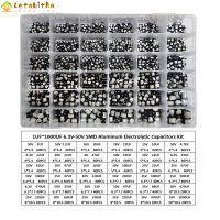 Letabitha 1500ชิ้น36ค่า1UF ~ 1500UF 6.3V-50V อลูมิเนียม SMD ตัวเก็บประจุแบบอิเล็กโทรไลติกชุดรวมอุปกรณ์พร้อมกับกล่องเก็บของ