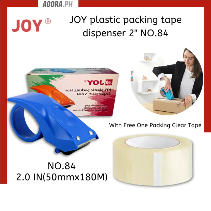 JOY Plastic Packing Tape Dispenser 2" NO.84 With Free One Packing Clear