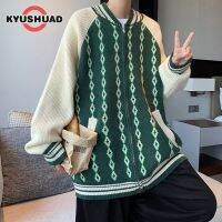 KYUSHUAD เสื้อสเวตเตอร์คู่ชาย แบบญี่ปุ่นและเกาหลีเรียบง่ายเสื้อคาร์ดิแกนแบบถัก