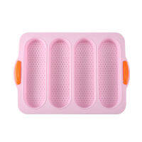 2021New Food Grade Silicone 4Grid French Bread Mold Nonstick HighTemperature Resistant Open Hole Cake Mould Bakeware Baking Tool