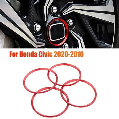 4 Pcs Wheel Center Caps Hubs Rings Trim for Honda Civic 2020-2016 Rims Center Cover Decoration Aluminum Alloy