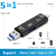 5 In 1 Multiftion USB 2.0 Type Cusbmicro Usbtfsd Memory Card Reader OTG Card Reader Adapter อุปกรณ์เสริมศัพท์มือถือ