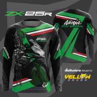 Y7 เสื้อซิ่ง เสื้อพิมพ์ลาย NINJA ZX-25R ตรงรุ่น แขนสั้น แขนยาว คอปก ฮู้ดซิป ฮู้ดสวม แจ็คเก็ต ใส่ออกทริป ใส่ขับรถ