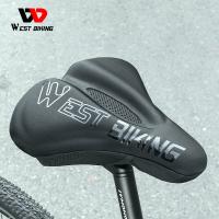 WEST BIKING Comfortable Wide Bicycle Saddle Cover Memory Foam MTB City Bike Seat Cover Breathable Non-Slip Bike Seat Cushion Saddle Covers