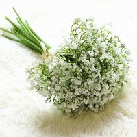 [HOT QINLXKLWGGH 554] 16ชิ้นดอกไม้ประดิษฐ์ที่ทำด้วยมือเด็ก39; S ลมหายใจปลอม Gypsophila ช่อสำหรับงานแต่งงานตกแต่งบ้านฤดูใบไม้ร่วงตกแต่ง