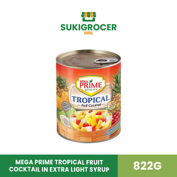 Mega Prime Tropical Fruit Cocktail In Extra Light Syrup 822g Lazada Ph