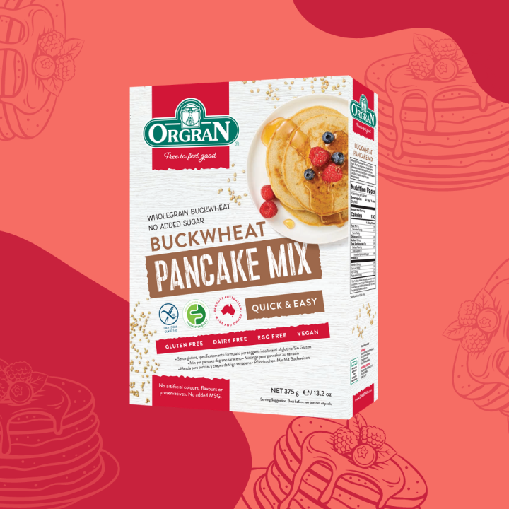 Orgran Gluten Free Buckwheat Pancake Mix, 13.2 oz. ออร์แกรน บัควีท แพน