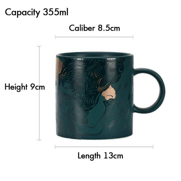 starbuck-mug-ถ้วยเซรามิค-ของขวัญฟรี-starbuck-ช้อนและ-coaster-355ml-mermaid-ocean-goddess-แก้วกาแฟเซรามิคคู่ถ้วยจำกัด-edition823