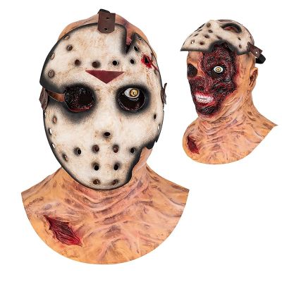 Cafele Scary Jason Mask Horror Hacker Mask Full Head Vampire Latex Costume Halloween Cosplay Props For Adult Men Women