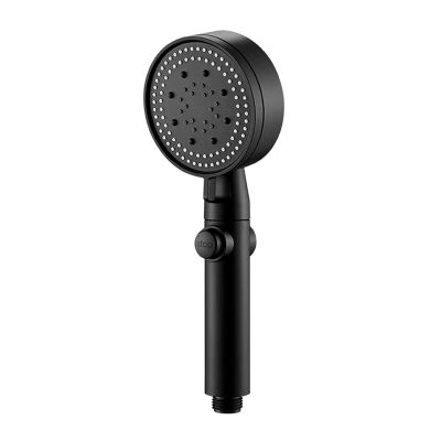 Five-Speed Multi-Function Large Water Spray Super Supercharged Shower Shower Head Black Silver Shower Head Single Head