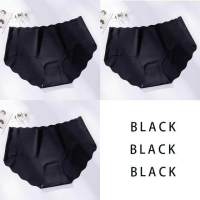 3Pcs/Set Seamless Underwear Silk Women 39;s Solid Color Panties Lady Ruffle Underpants Girls Briefs Invisible Panty Sexy Lingerie