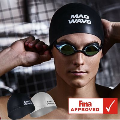 【CW】 Madwave swimming caps fast swim silicone fina approval helment hat waterproof men and women