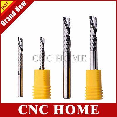 1PC คาร์ไบด์ลงตัดตัดตัด 3.175 6 8mm Shank One Flute Left Spiral End Mill สําหรับงานไม้อะคริลิค CNC Router Bit