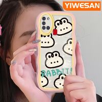 YIWESAN เคสปลอกสำหรับ Samsung A21s ลายกระต่ายน่ารักลายคลื่นเคสมือถือกันกระแทกแบบใสนิ่มเคสโปร่งใสลายกล้องถ่ายรูปซิลิกาเจลสำหรับป้องกัน