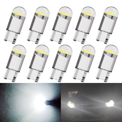 【CW】10 PCS T10 W5W 194 LED Signal Bulb COB 12V 7000K White Car Interior Dome Door Maps Reading Lights Wedge Side License Plate Lamps