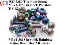 ISO 7380 M3 Titanium screw M3x3 M3x4 M3x5 M3x6 M3x7 M3x9 M3x8 M3x10 M3x12 M3x14 M3x15 M3x16 M3x18 Button Head Hex Driver Ti GR2 Fasteners