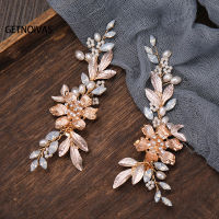 A pair Flower Bride Hair Comb Metal Hair Jewelry Headpieces Pearl Side Combs Bridal Decorative Hair Accessories Women Jewelry SL