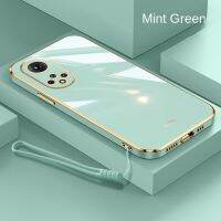 Honor 50 Lite Honor50เคส TPU แบบนิ่มหรูหราขอบสี่เหลี่ยมชุบด้านหลังพร้อมสายคล้องเคสมันวาว