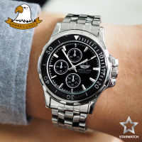 AMERICA EAGLE นาฬิกาข้อมือสุภาพบุรุษ สายสแตนเลส รุ่น AE019G - Silver/Black