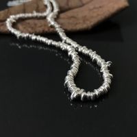 สร้อยคอเงินแท้ สร้อยคอสายฝอ เงินขัดขาว งานHandmadeจากช่างฝีมือชาวเชียงใหม่ silver necklace แมทช์ง่าย เข้ากับหลากหลายสไตล์ เหมาะสำหรับผู้หญิง