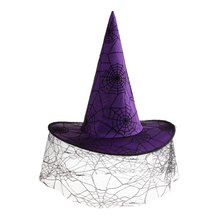 peaked-cap-veil-spiderweb-witch-hat-costume-accessory