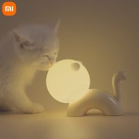 Xiaomi Cat Night Light Pat Light Rechargeable Bedroom Dormitory Bedside Ambient Desk Lamp Simple Companion Sleep Bedside Lamp Night Lights