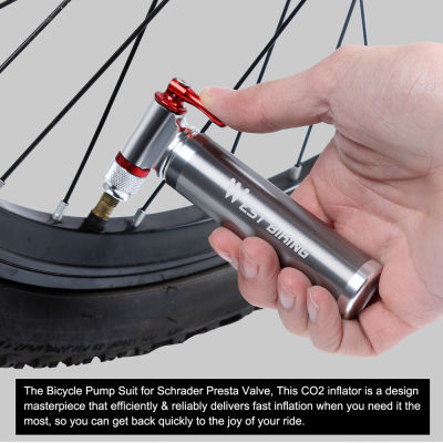 จักรยานมินิปั๊ม CO2 I Nflator ฉนวนแขนอากาศขี่จักรยาน MTB จักรยานจักรยานปั๊มบอลปั๊มจักรยานอุปกรณ์จักรยาน