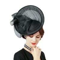 Nice Sinamay Church Fascinator ผู้หญิงงานแต่งงานหมวกเจ้าสาวสุภาพสตรี Derby Party Kenducky Headpiece Headband Race Chapeau Millinery