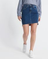 SUPERDRY DENIM MINI SKIRT - กระโปรง กระโปรงยีนส์ สำหรับผู้หญิง สี Dark Indigo Aged