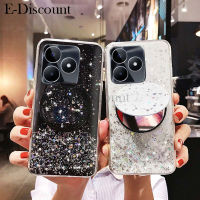 เคสโทรศัพท์ใหม่สำหรับ Realme C51 ฝา ประกายดาวดวงจันทร์กระจกโปร่งใสซิลิโคนแบบนิ่มป้องกันการหล่นสำหรับเคส RealmeC51