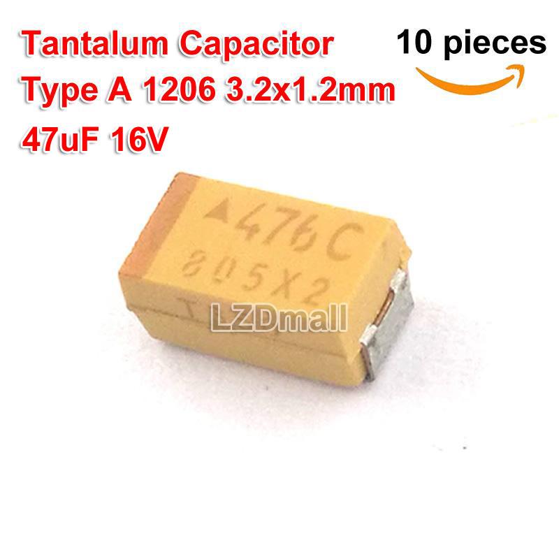 20 PCS 47UF 16V C 6032-28 SMD Tantalum capacitor 476C SMT 16v/47uF NEW