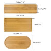 Rectangle Oval  Bamboo Wood Saucer Plant Tray Mini Plant Flower Pot Stand Favor Succulent Pot Tray Simple Design Home Balcony Bar Wine Tools