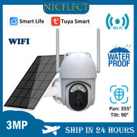 NICELECT Tuya สมาร์ท3MP 3.5วัตต์พลังงานแสงอาทิตย์7800มิลลิแอมป์ชั่วโมงแบตเตอรี่ไร้สาย PTZ กลางแจ้งเฝ้าระวังกันน้ำ WiFi IP รักษาความปลอดภัยกล้องวงจรปิดสีแสงกล้อง