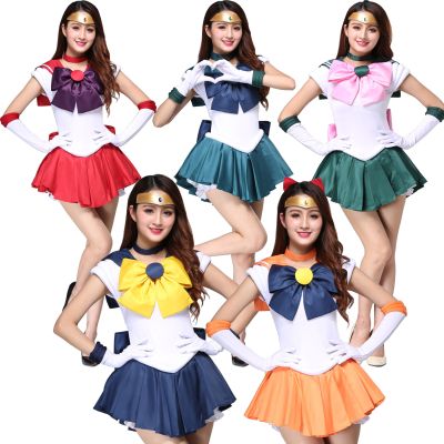 2023 New Anime Cosplay Sailor Moon Usagi Tsukino Crystal Dress outfits Costume Halloween Party Kid Child Adult Women Plus Size
