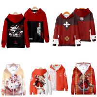 Hot Game Genshin Impact Cosplay Jacket Klee Diluc Hu Tao Keqing 3D Print Funny Hoodie Zipper Hooded