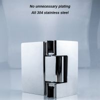 180 Degrees Glass Clamp 304 Stainless Steel Door Cabinet Clip Shower Door Hinge for Balustrade/Staircase/Handrail/Glass Holder